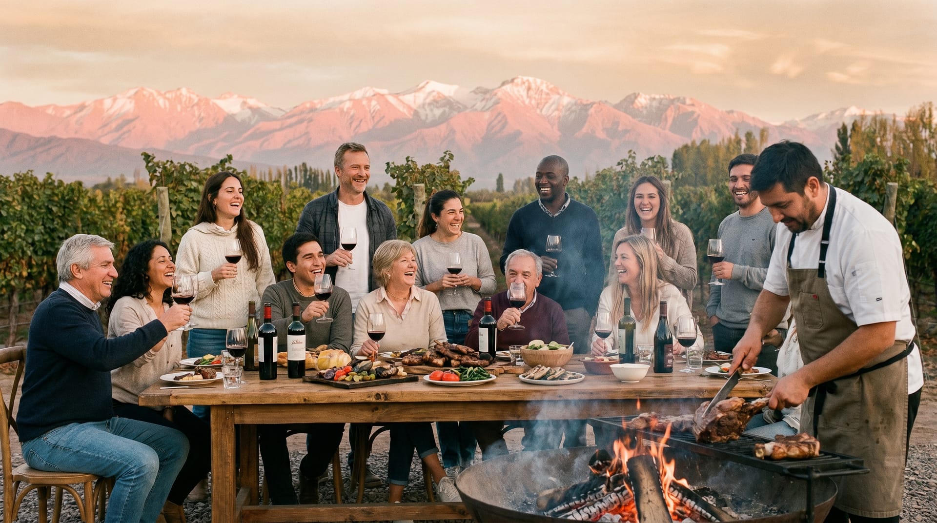Asado under the Andes.