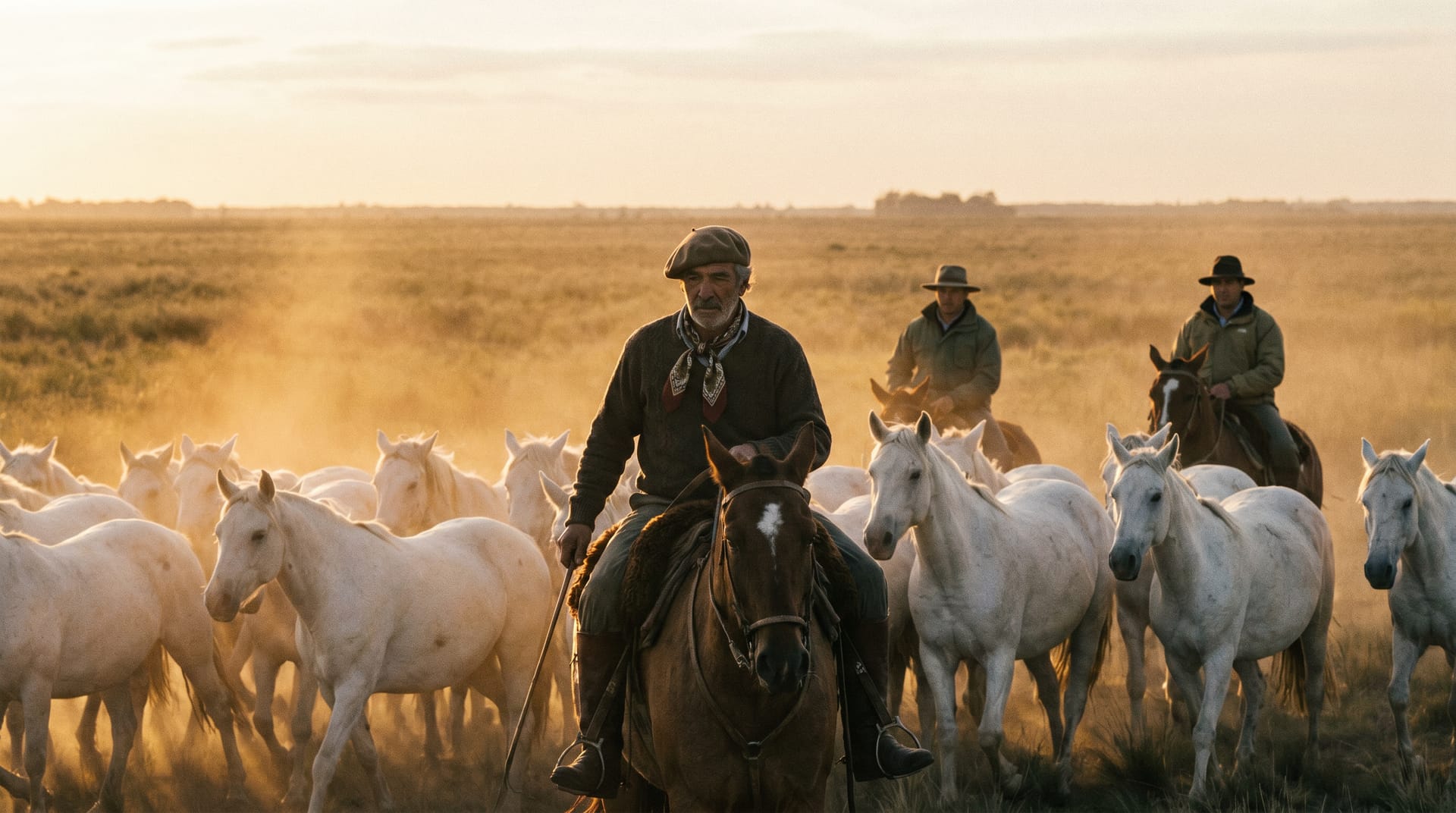 Riding with gauchos.