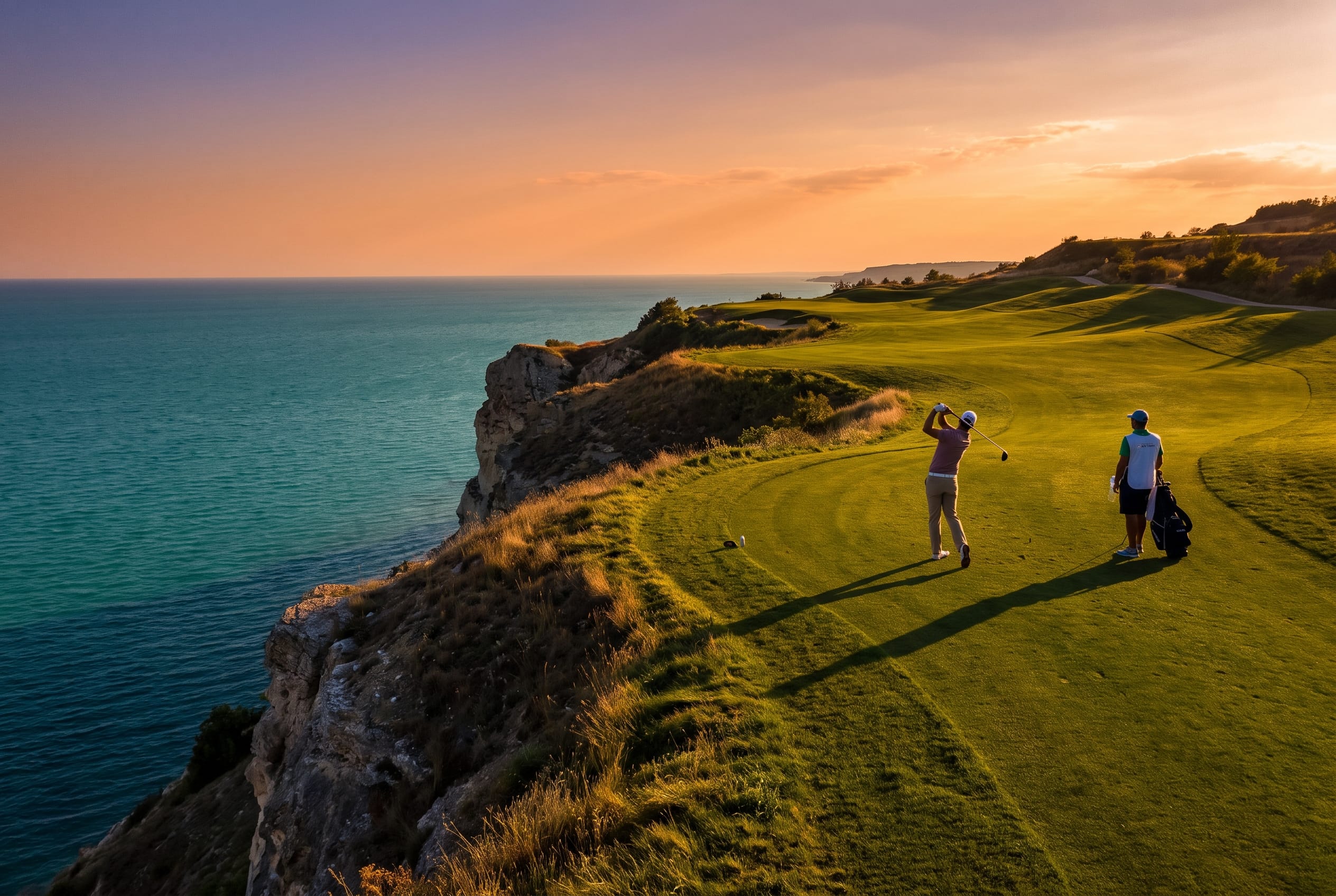 Golf on the cliffs.