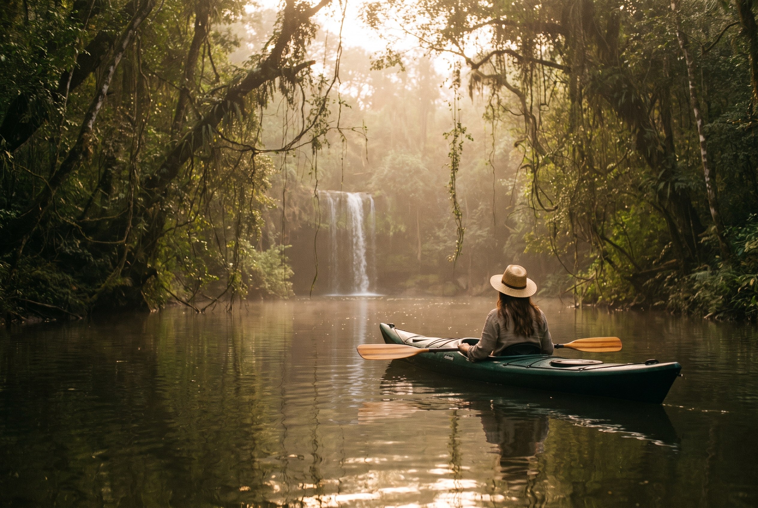 By hoof and paddle.