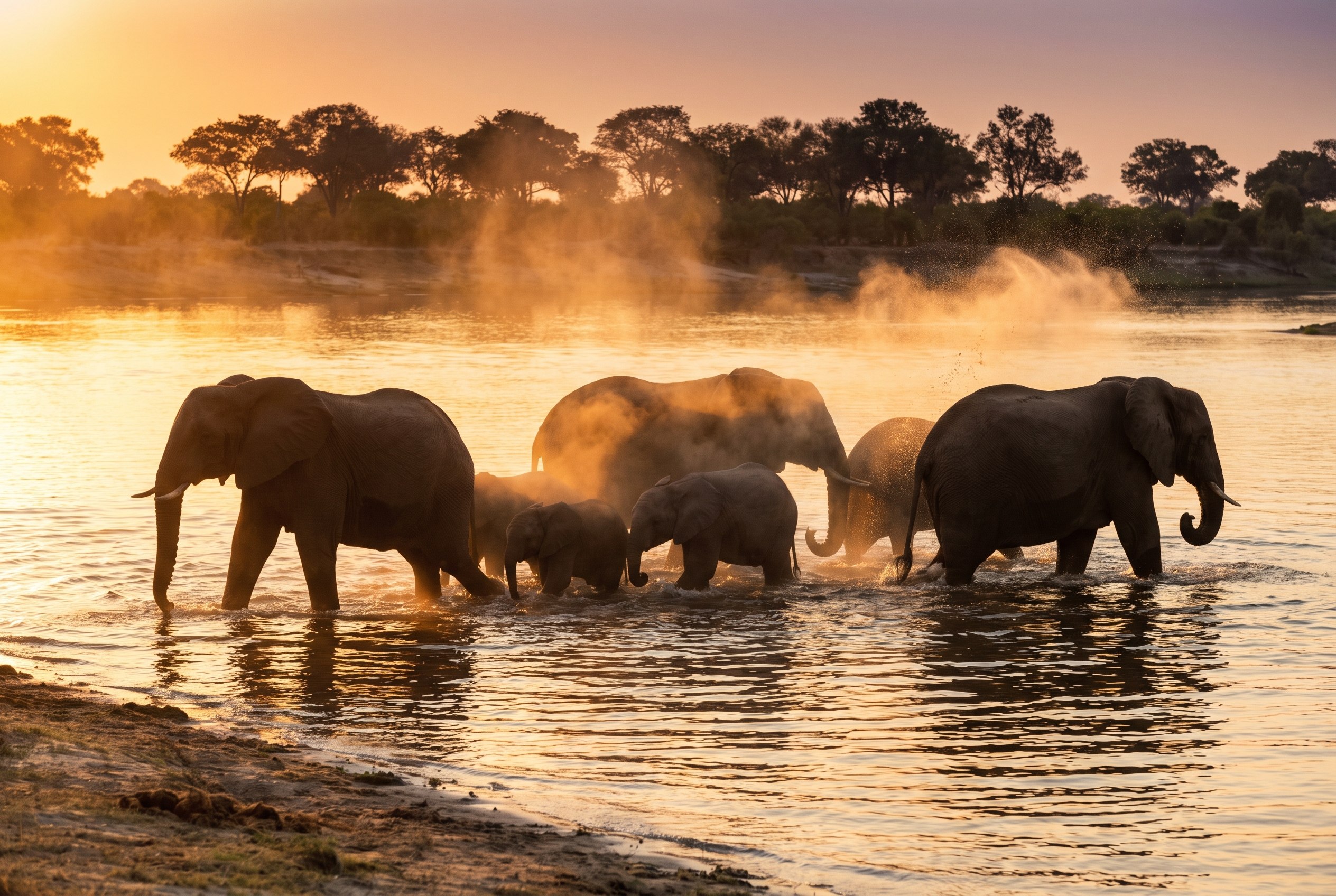 A river of elephants.
