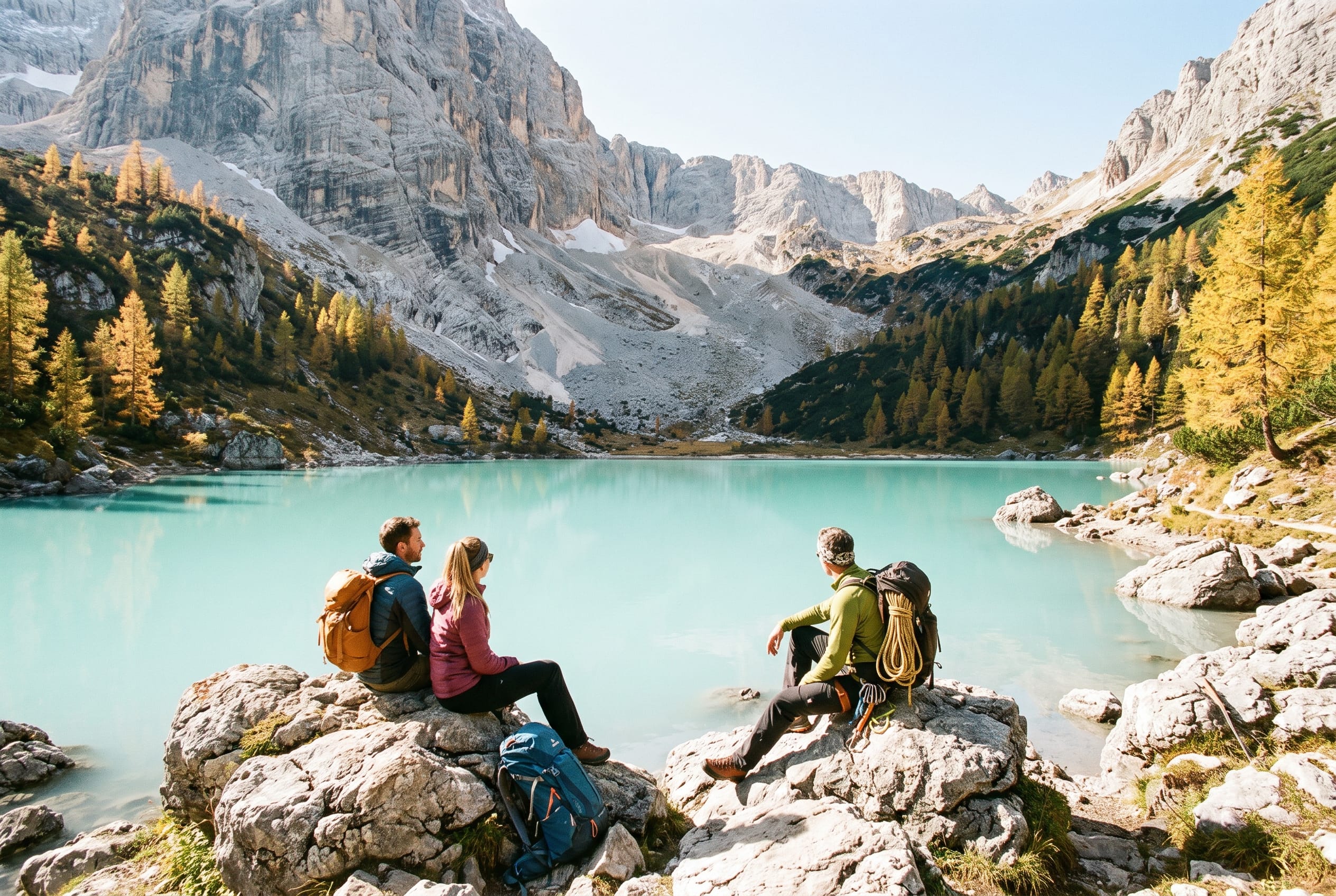 Lago di Sorapis, then a rifugio table.