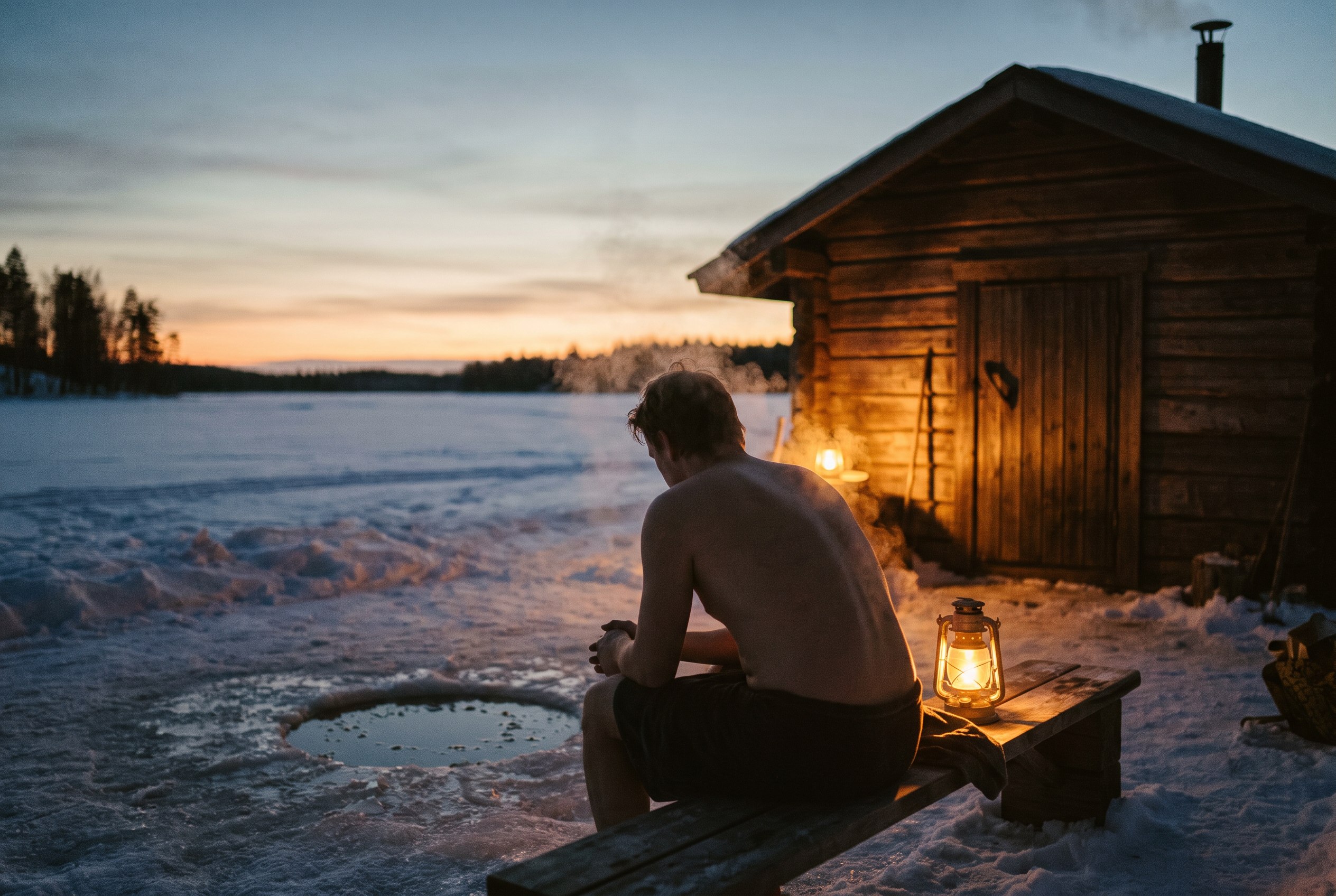 Löyly, then the lake.