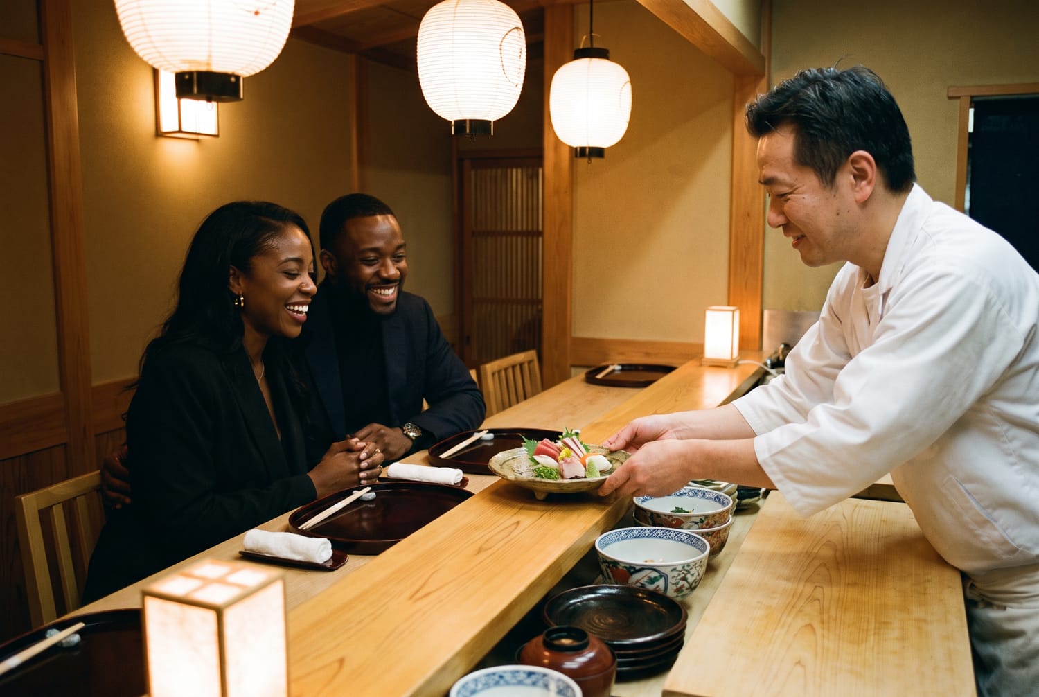 Nine courses, one counter.