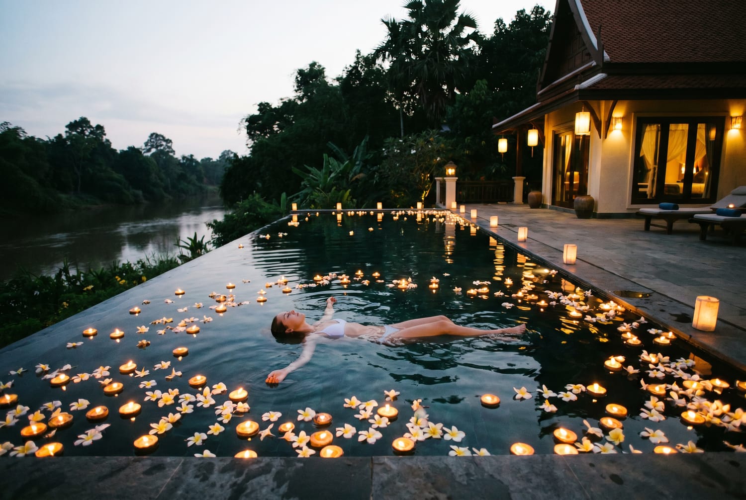 Candles on the water.