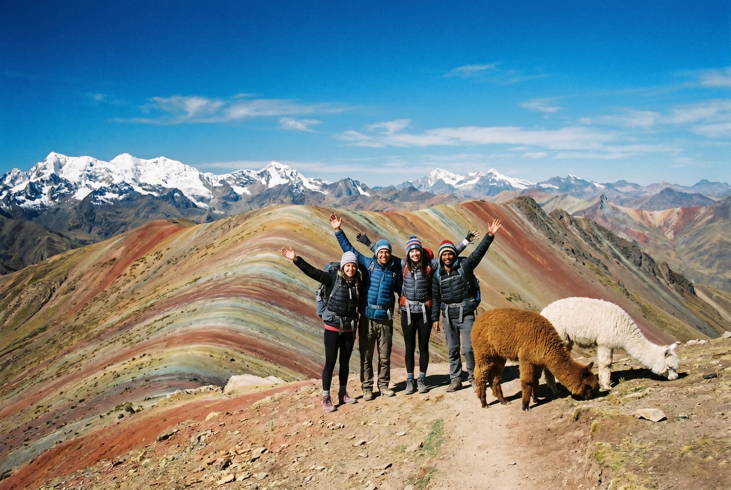 A mountain in stripes.