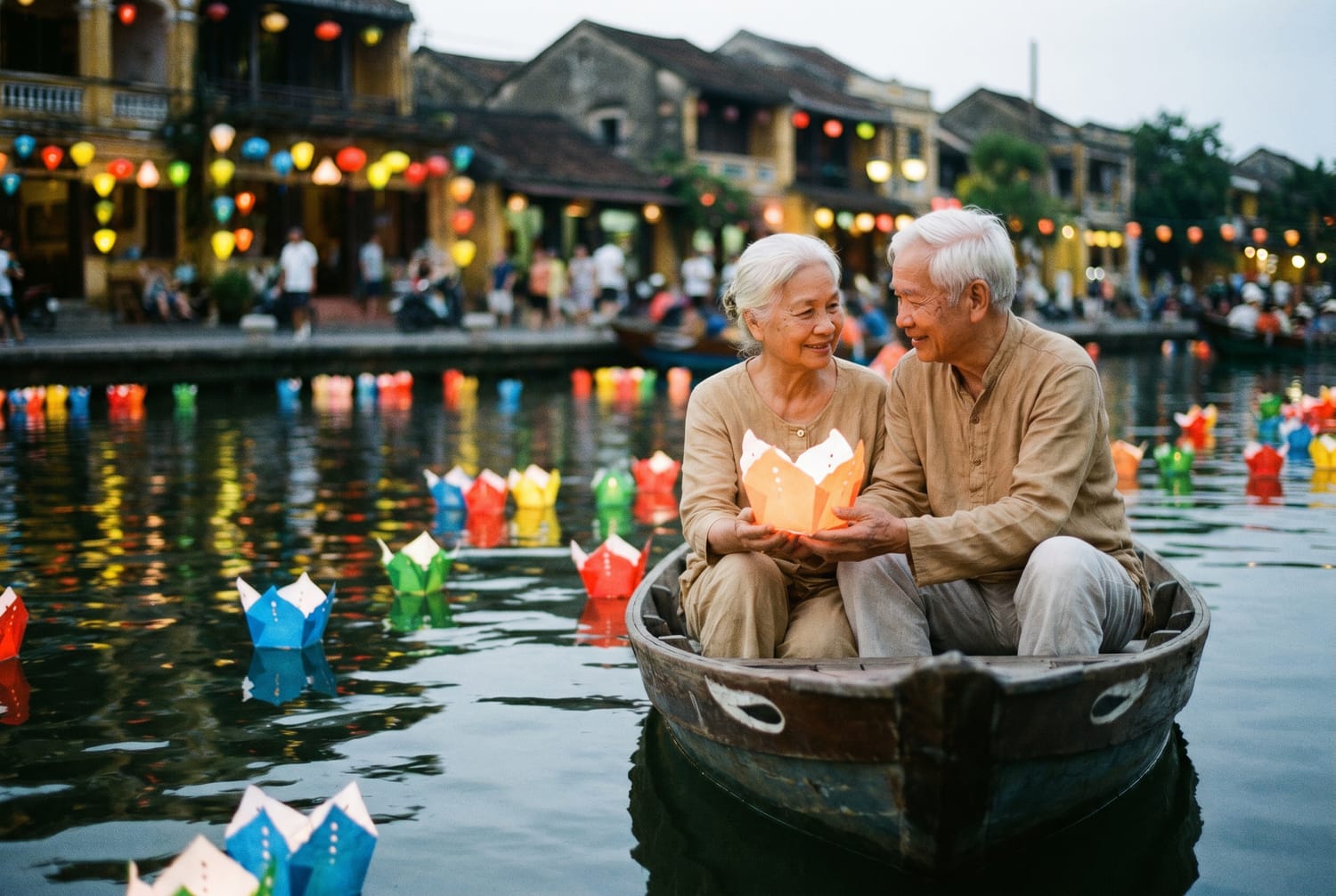A river of lanterns.